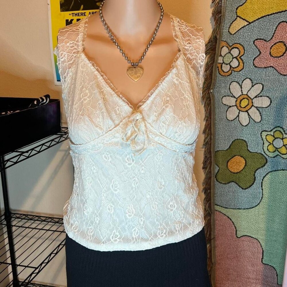 Almost Famous White Lace Top